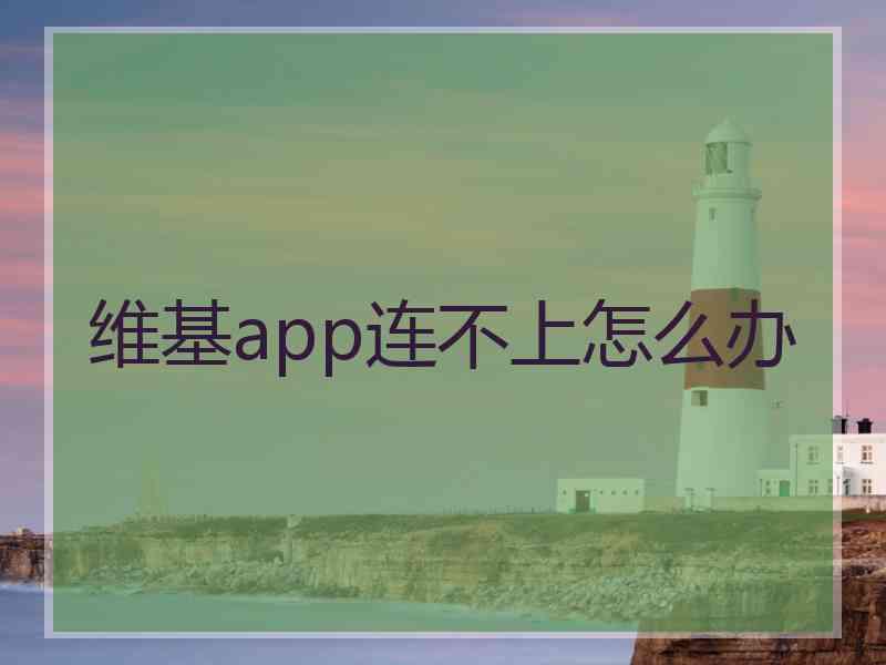 维基app连不上怎么办