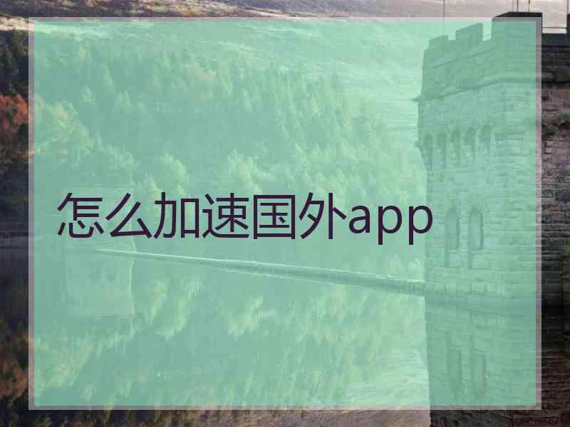 怎么加速国外app