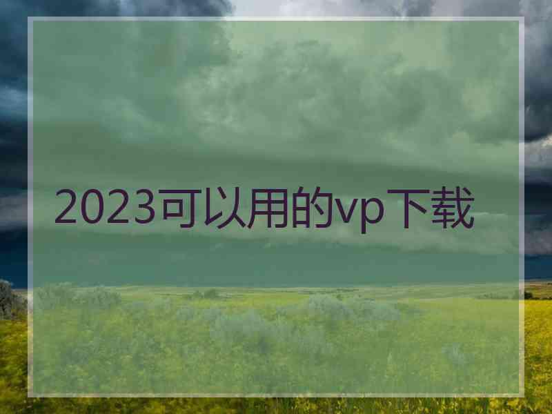 2023可以用的vp下载