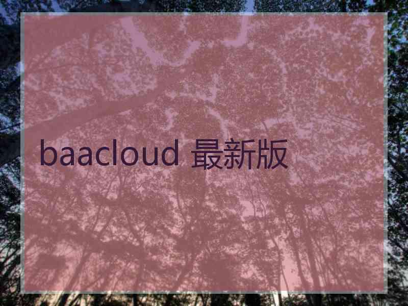 baacloud 最新版