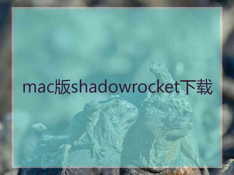 mac版shadowrocket下载