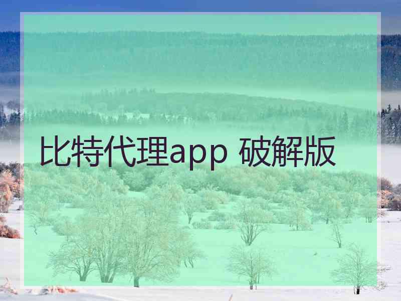 比特代理app 破解版