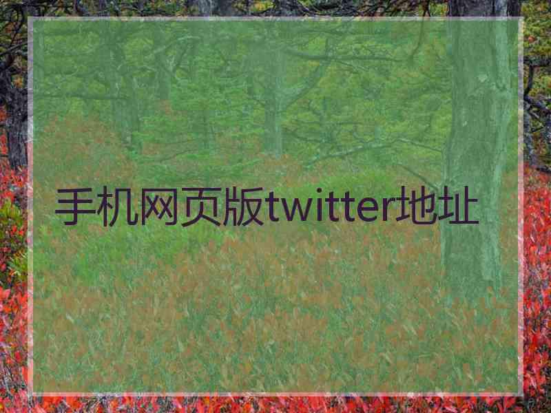 手机网页版twitter地址