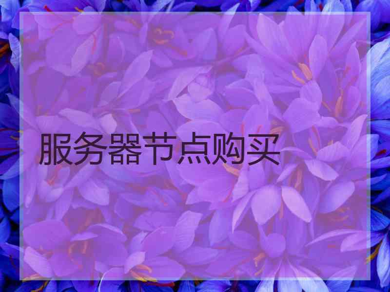 服务器节点购买