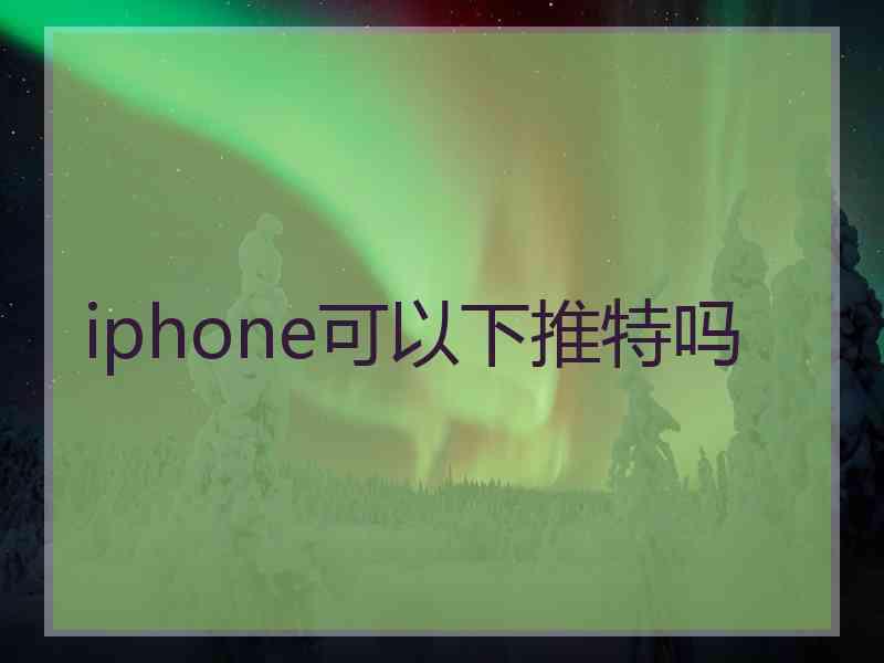 iphone可以下推特吗