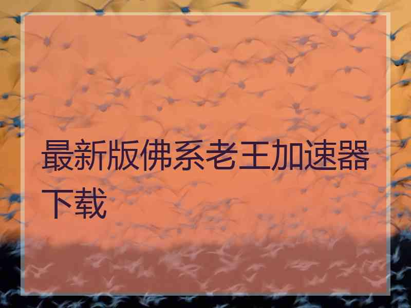 最新版佛系老王加速器下载