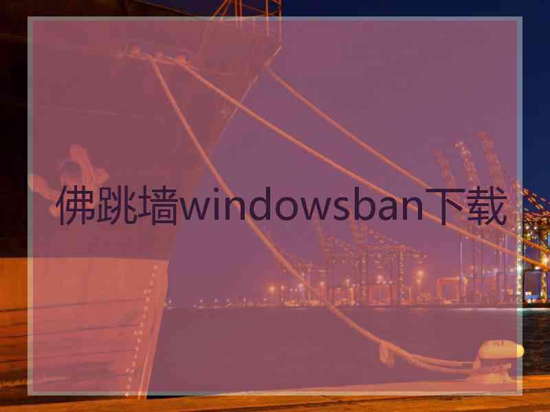 佛跳墙windowsban下载