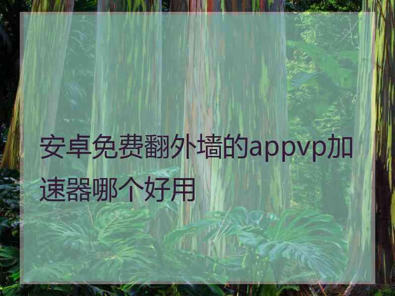 安卓免费翻外墙的appvp加速器哪个好用