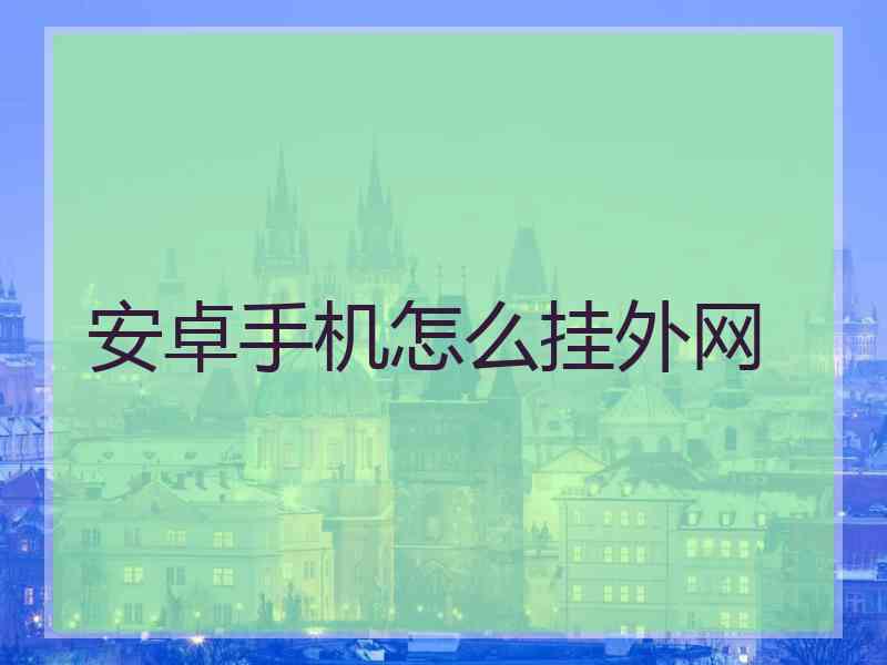 安卓手机怎么挂外网