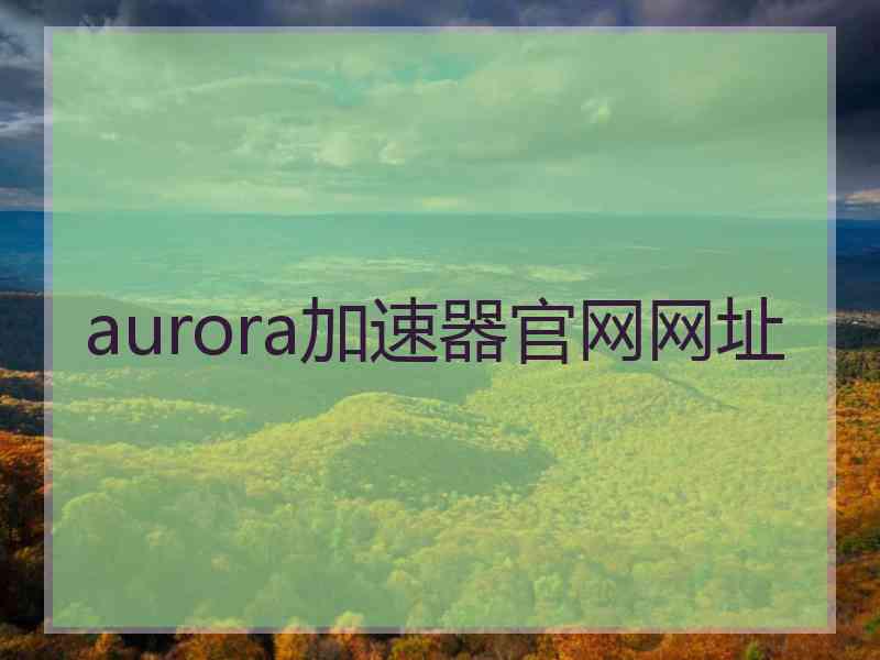 aurora加速器官网网址