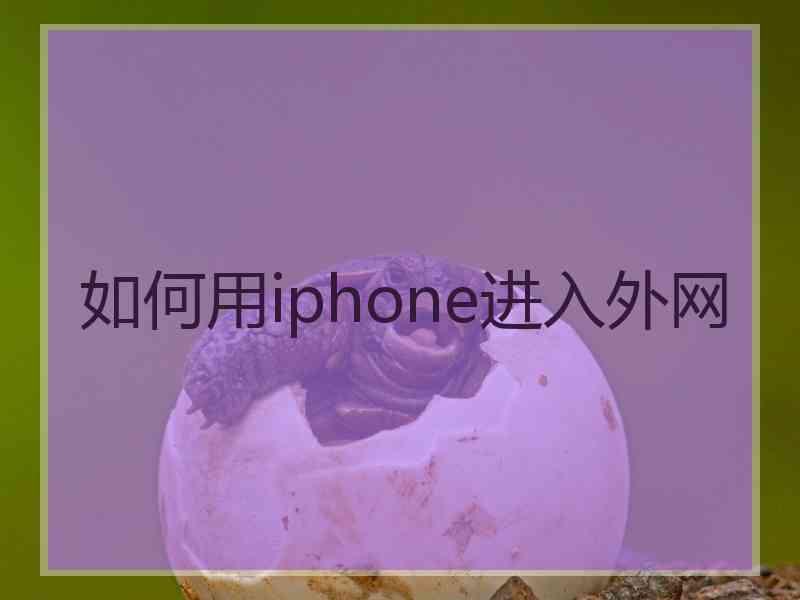 如何用iphone进入外网