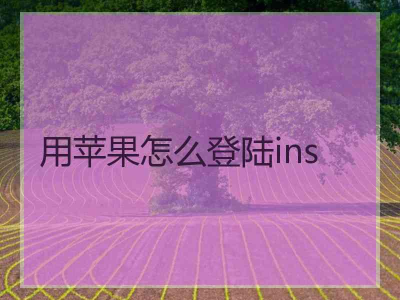 用苹果怎么登陆ins