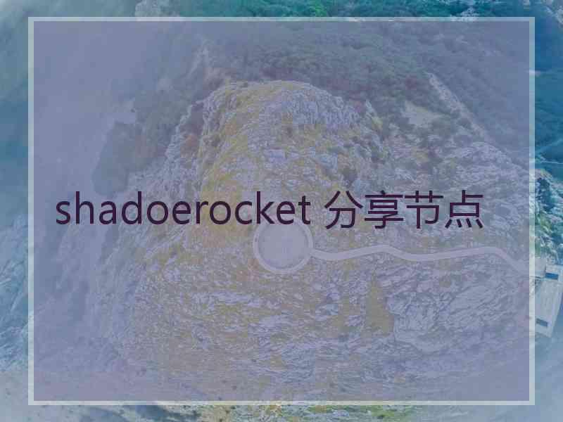 shadoerocket 分享节点