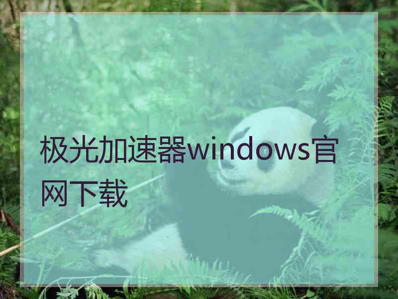 极光加速器windows官网下载