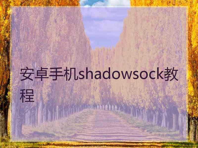 安卓手机shadowsock教程