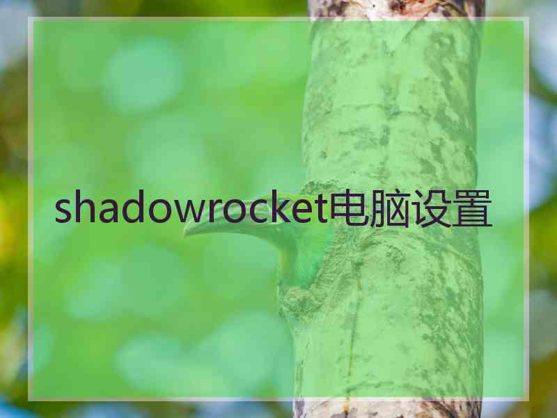 shadowrocket电脑设置