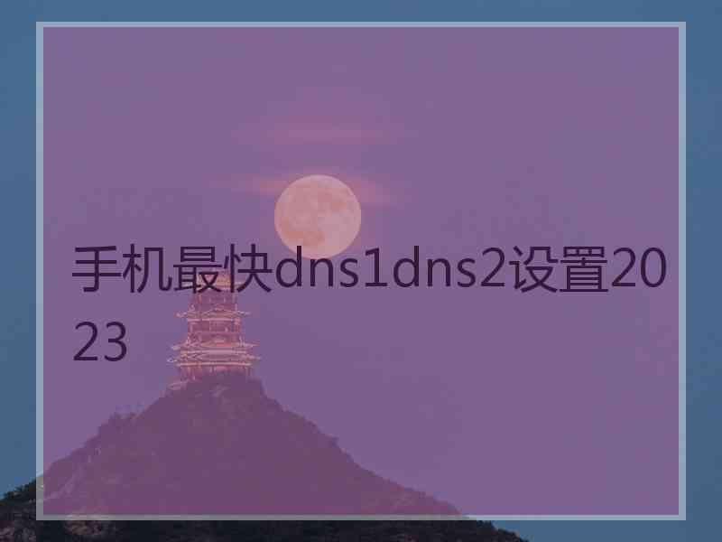 手机最快dns1dns2设置2023