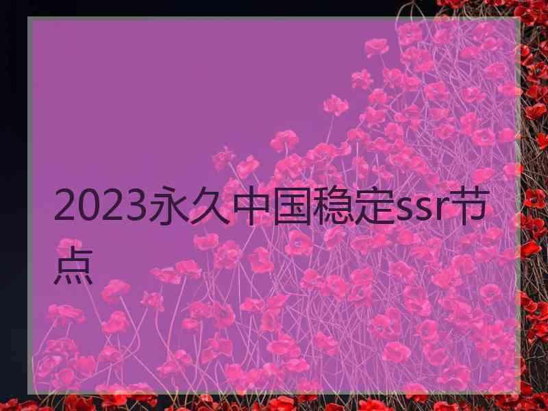 2023永久中国稳定ssr节点