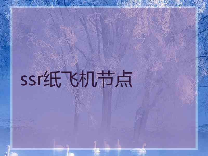 ssr纸飞机节点