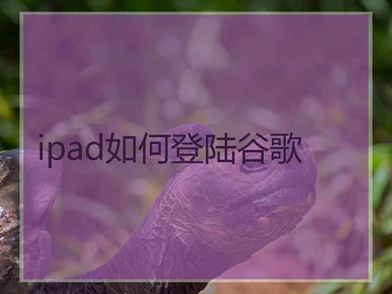 ipad如何登陆谷歌