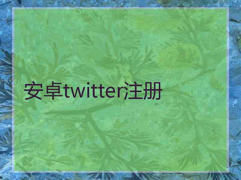 安卓twitter注册