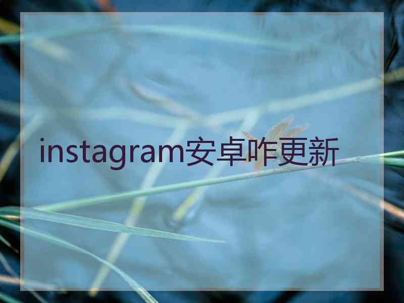 instagram安卓咋更新