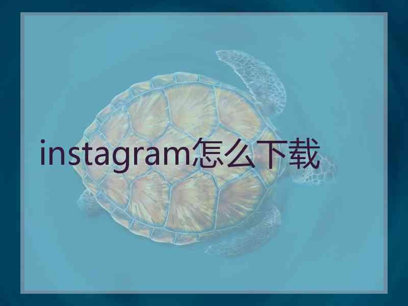 instagram怎么下载