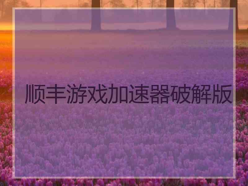 顺丰游戏加速器破解版