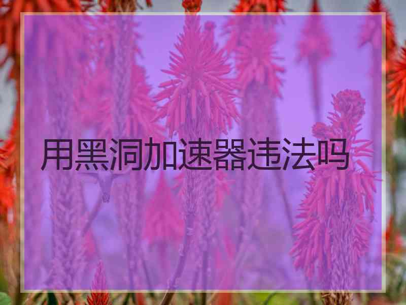 用黑洞加速器违法吗