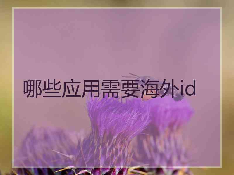 哪些应用需要海外id