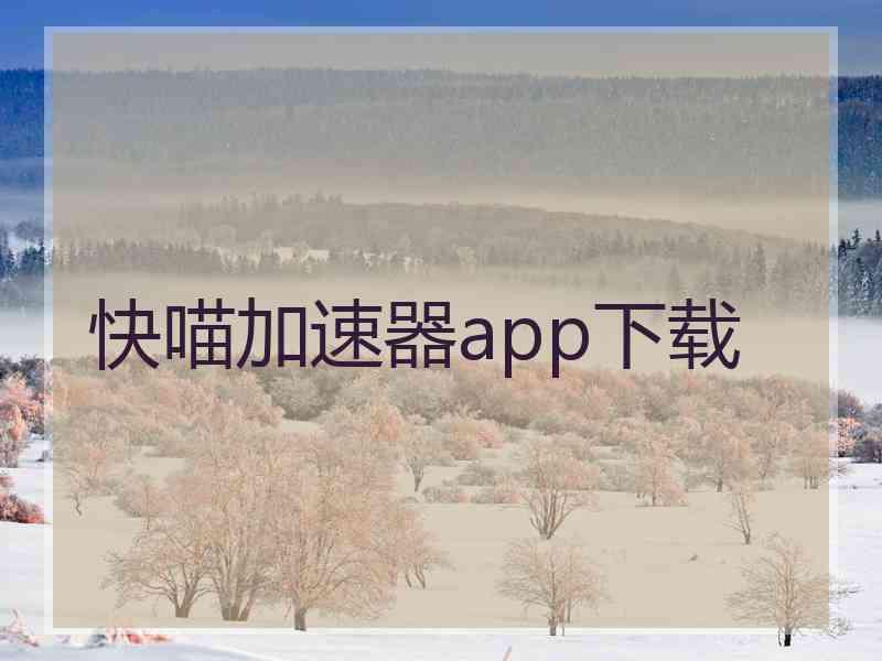 快喵加速器app下载