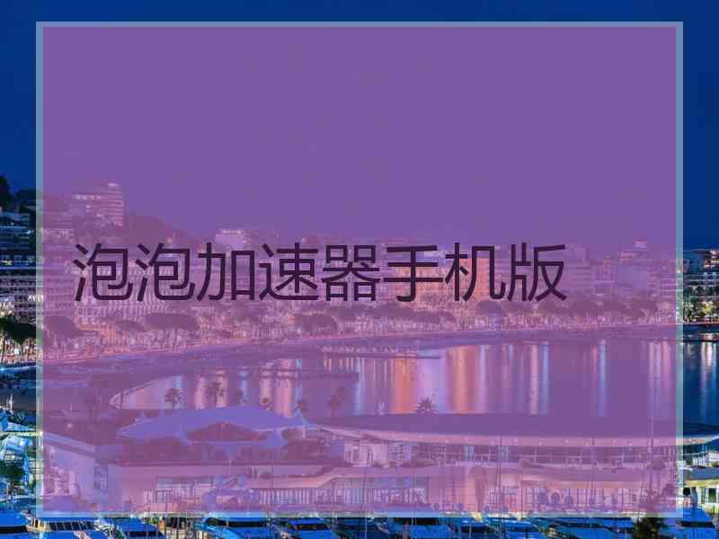 泡泡加速器手机版