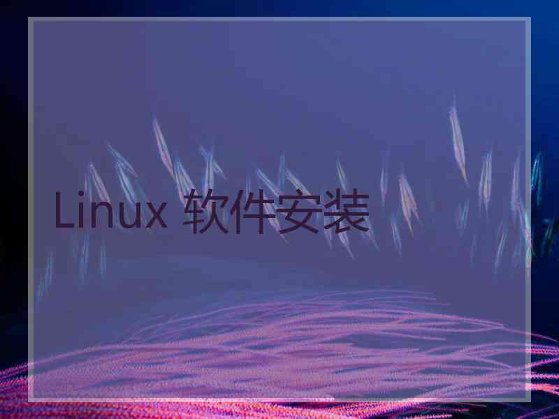 Linux 软件安装