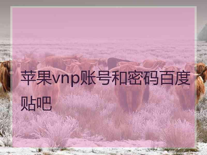 苹果vnp账号和密码百度贴吧